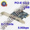 Olcsó PCI Express (x1) USB **3.0** Card 3+1 port (IT7892)