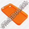 Olcsó Silicone Case (iPhone 4G-4GS) Circle Pattern *Orange* (IT8118)