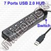Olcsó USB 2.0 Hub 7 port (power capable) *With Switch* (IT8149)