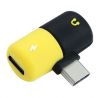 Olcsó USB-C Headphone Charge adapter *Black-Yellow* INFO! (IT14203)