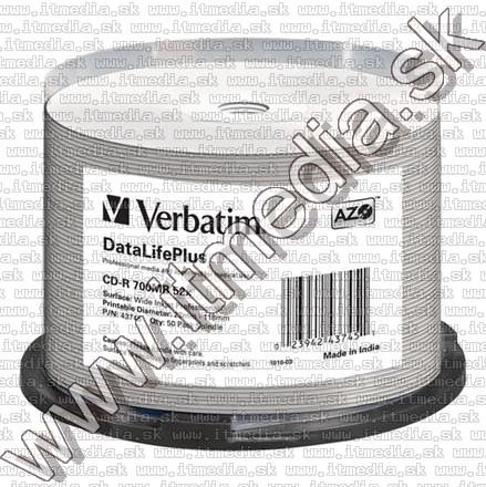 Verbatim CD-R PRO ***FULLPRINT NO-ID*** 52x 50cake (43745) (IT7159) Image of Verbatim CD-R PRO ***FULLPRINT NO-ID*** 52x 50cake (43745) (IT7159)