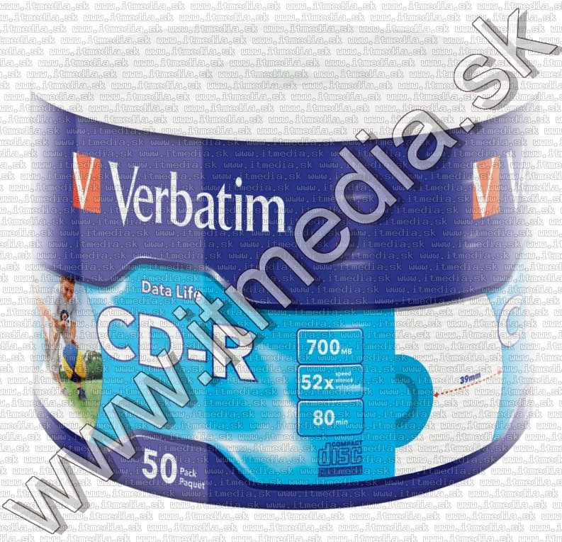 Image of Verbatim CD-R ***PRINTABLE*** 52x 50cw (43794) CN (IT13525)