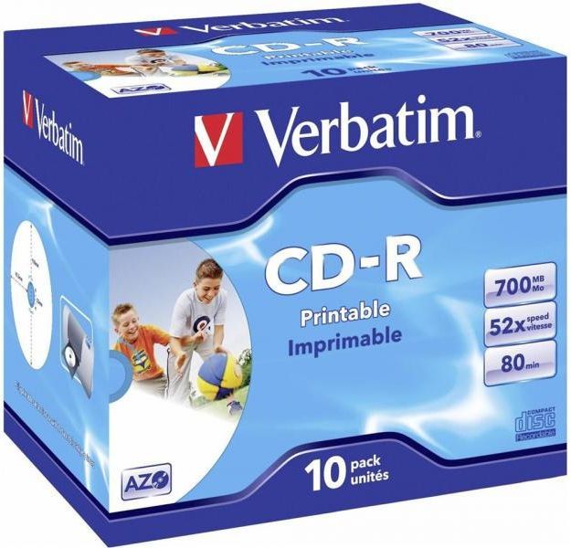 Image of Verbatim CD-R 52x ***PRINTABLE AZO*** NormalJC (43325) (IT6019)