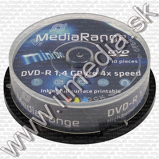 Image of MediaRange Mini DVD-R **4x** 10cake FULLPRINT (IT7448)