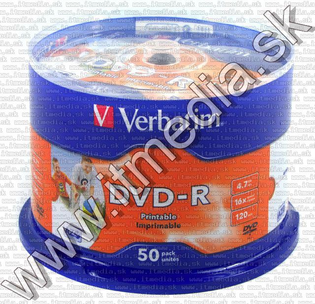 Image of Verbatim DVD-R 16x 50cake **FULLPRINT NO-ID** (43533) Taiwan (IT6196)