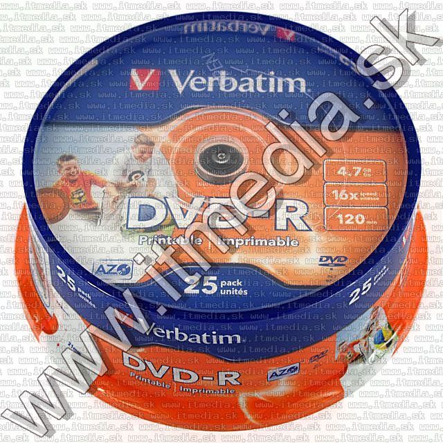 Image of Verbatim DVD-R 16x 25cake **FullPrint ID** (43538) (IT4561)