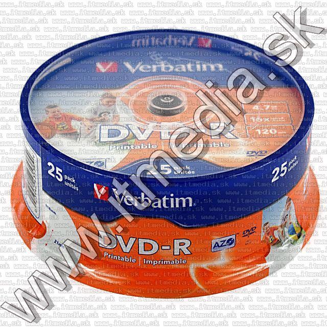 Image of Verbatim DVD-R 16x 25cake **FullPrint ID** (43538) (IT4561)
