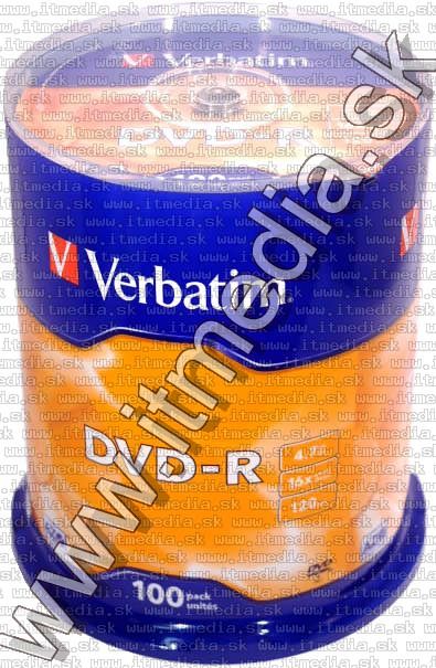 Image of Verbatim DVD-R 16x 100cake (43549) (IT6198)