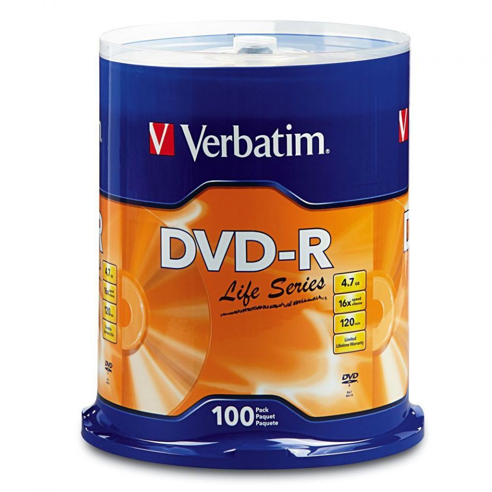 Image of Verbatim DVD-R 16x 100cake (97177) US (IT14600)