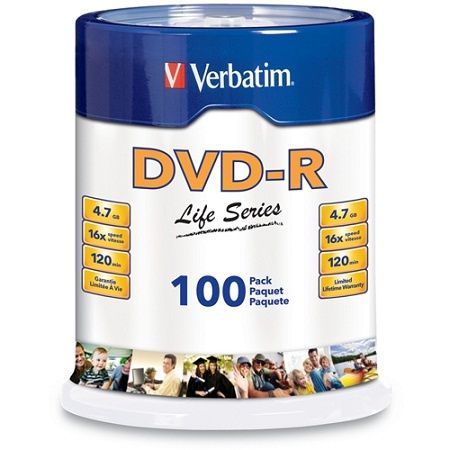 Image of Verbatim DVD-R 16x 100cake (97177) US (IT14600)