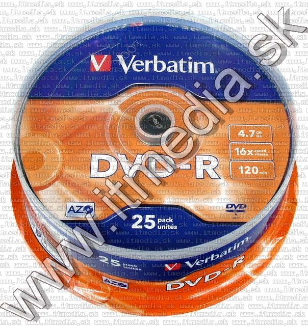 Image of Verbatim DVD-R 16x 25cake -Regular- (43522) (IT4560)
