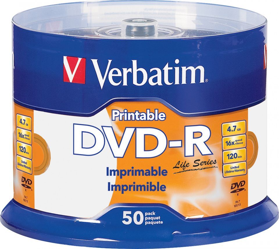 Image of Verbatim DVD-R 16x 50cake **FULLPRINT NO-ID** (98472) (IT14775)