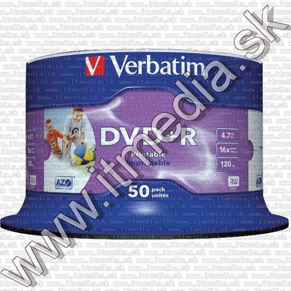 Image of Verbatim DVD+R 16x 50cake **FULLPRINT NO-ID** (43512) (IT6293)