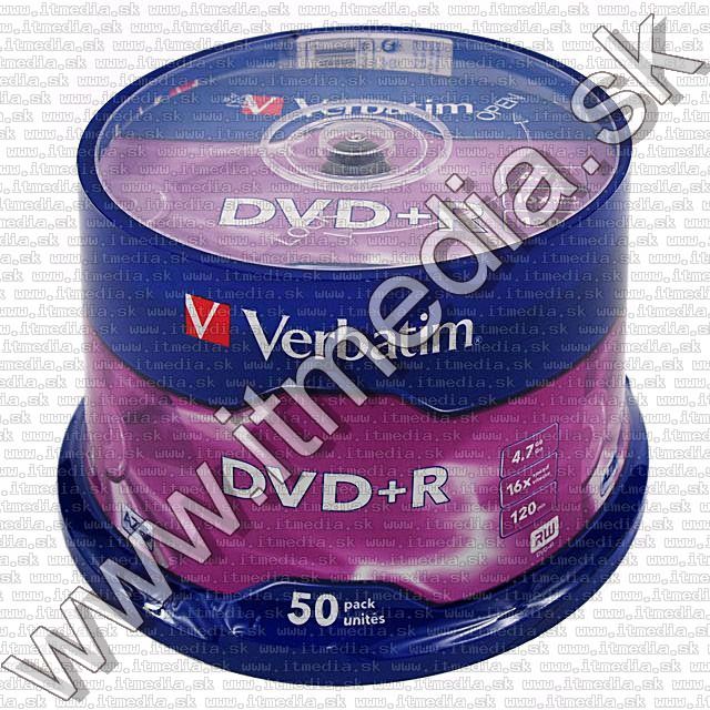 Image of Verbatim DVD+R 16x 50cake (43550) (IT6296)