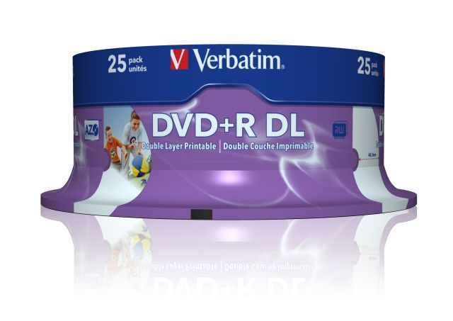 Image of Verbatim DVD+R Double Layer 8x 25cake **PRINT** (43667) *UAE* (IT6339)