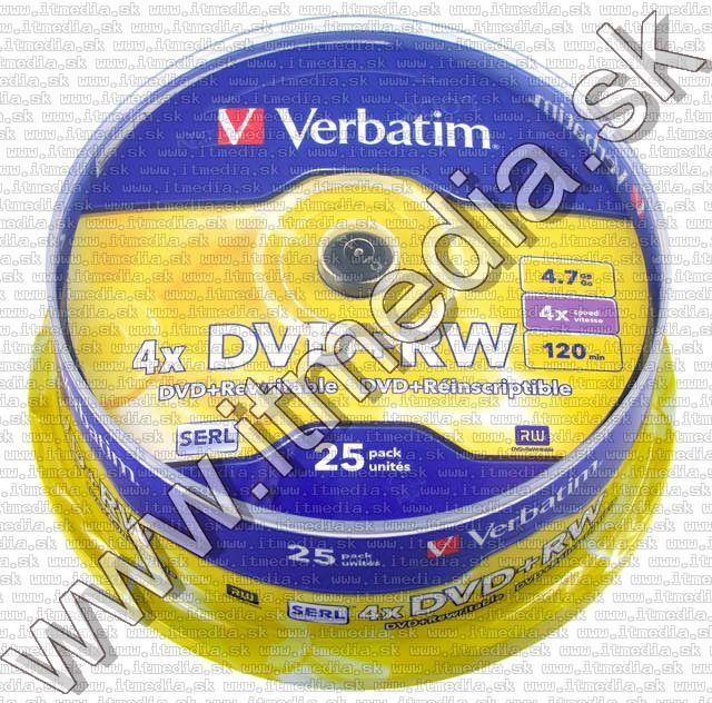 Image of Verbatim DVD+RW 4x ***25cake*** (43489) (IT6356)