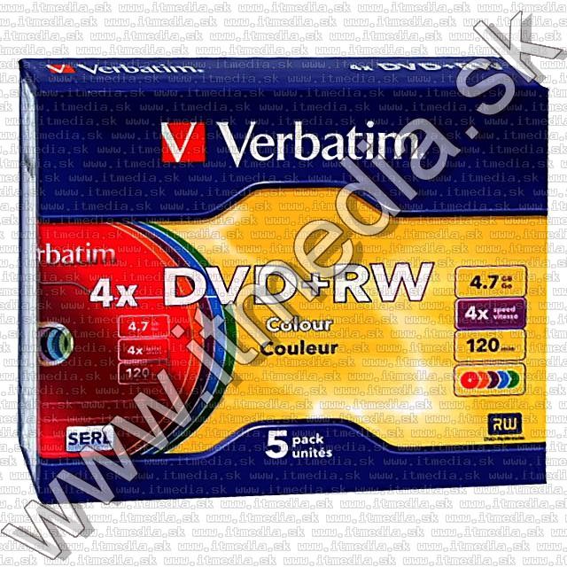 Image of Verbatim DVD+RW 4x *COLOR* SlimJC 43297 (IT2661)