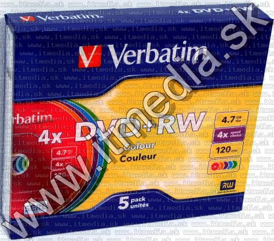 Image of Verbatim DVD+RW 4x *COLOR* SlimJC 43297 (IT2661)