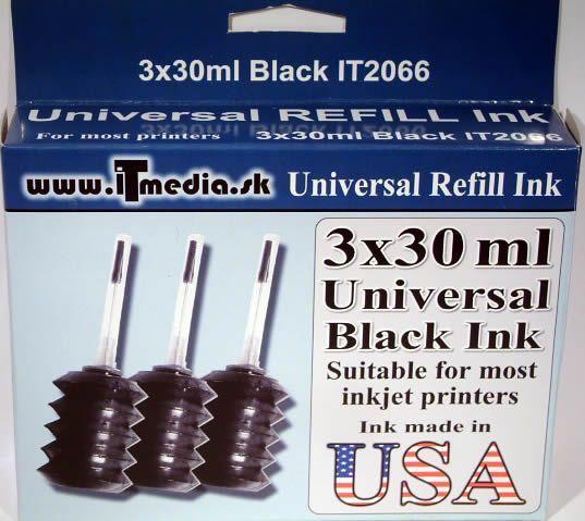 Image of Universal ink (itmedia) Refill Set 3x30 ml **BLACK** (IT2066)