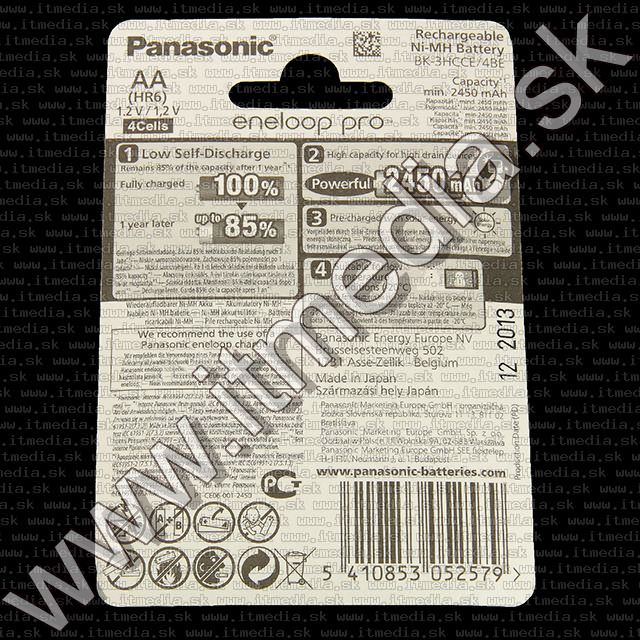 Image of Panasonic Eneloop PRO akku HR06 4x2450 mAh AA *BLISTER* *Ready2Use* (IT9926)