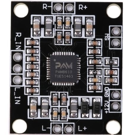 Image of Mini Digitális erősítő panel 2 csatornás 2x10w 12V (bulk) PAM8610 (IT11971)