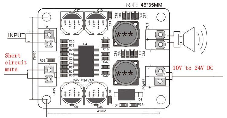 Image of Digitális erősítő panel 60w MONO 24V (bulk) TPA3118 (IT13813)