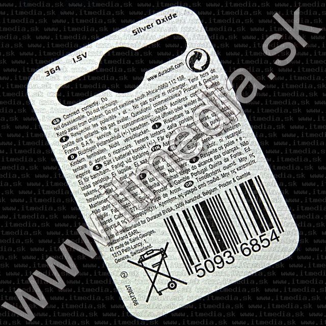 Duracell SR621SW 1.5V Silver Oxide gombelem (IT9680) Image of Duracell SR621SW 1.5V Silver Oxide gombelem (IT9680)