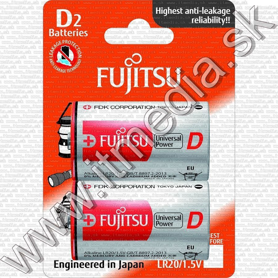 Image of Fujitsu battery ALKALINE 2xD LR20 UNIVERSAL POWER *Blister* *JAPAN* (IT11845)
