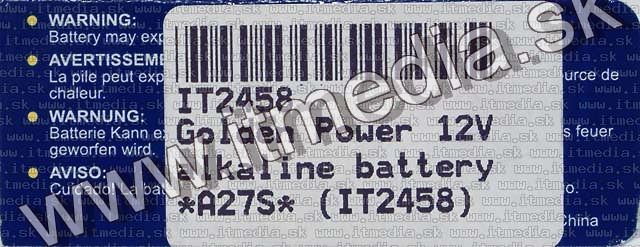 Image of Golden Power 12V alkaline battery *A27S* INFO!!!! B-grade (IT2458)