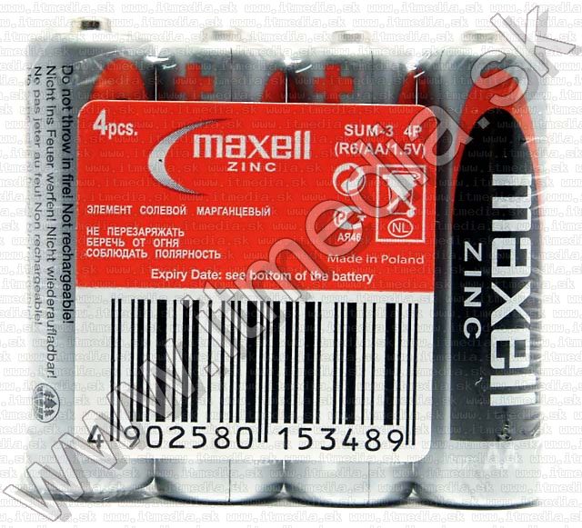Image of Maxell AA R06 cink-szén féltartós elem 4db (fóliás) (IT4418)