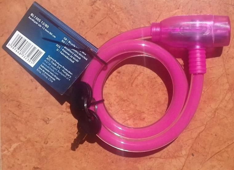 Image of ATC Steel Bicycle Cable Lock 80cm PINK (IT14084)