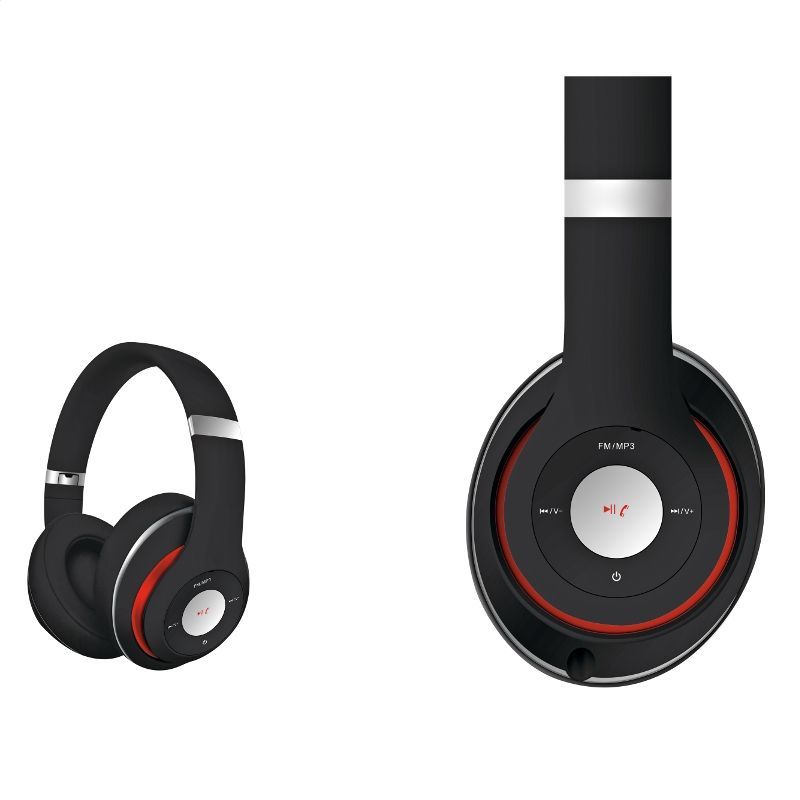Image of Vezetéknélküli Bluetooth fejhallgató és MP3 lejátszó (microSD) Szürke/Piros (IT14574)