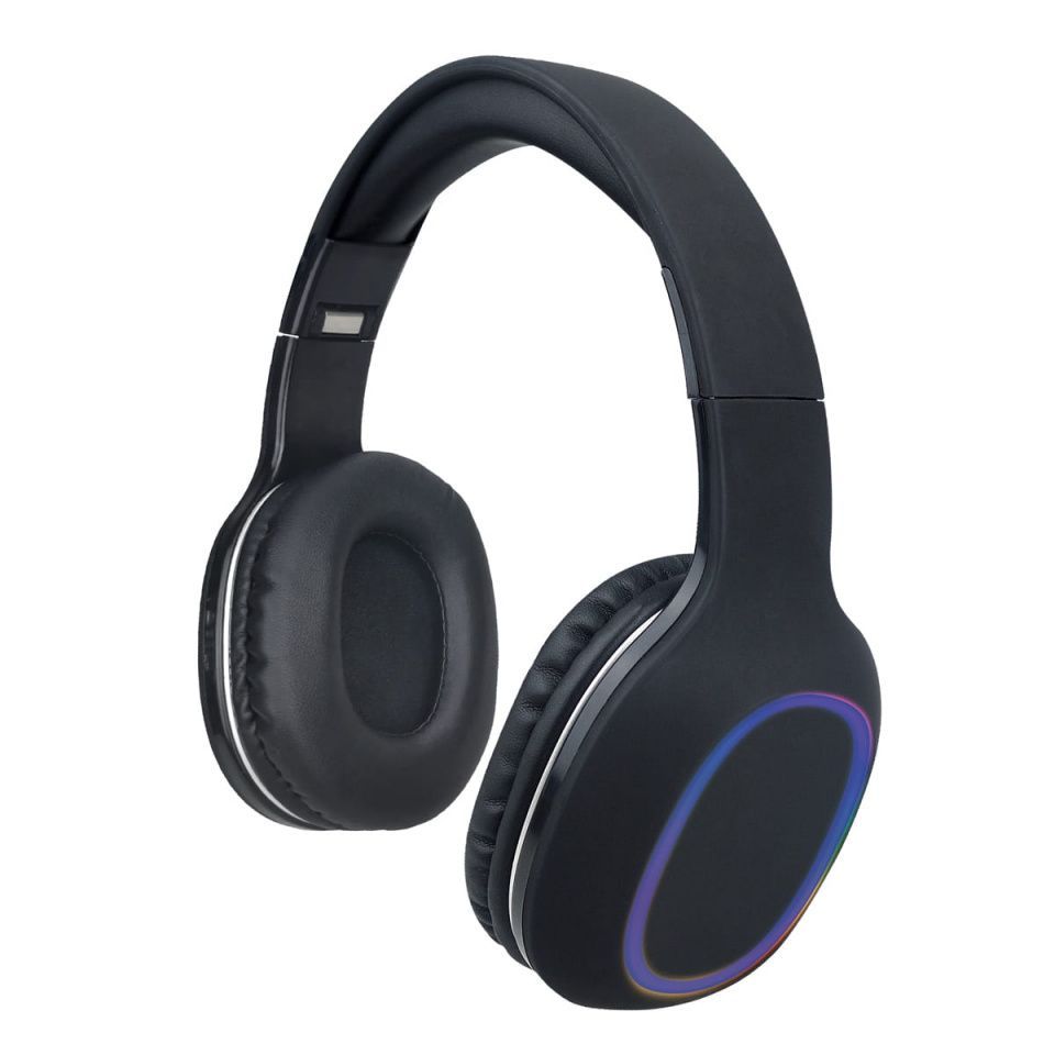 Image of Vezetéknélküli Bluetooth fejhallgató headset [45271] fekete, LED háttérfénnyel (IT14685)