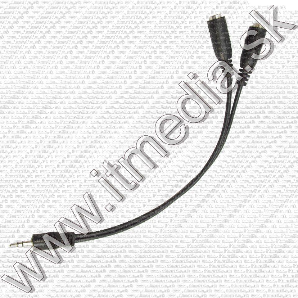 Image of Jack-2xJack stereo audio splitter cable *black* (IT4017)