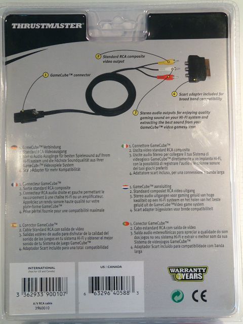 Image of TrustMaster AV RCA Cable Set for GameCube (IT3005)