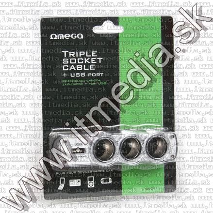 Image of Car Cigar Socket 3-way Splitter Cable with USB (IT2812)