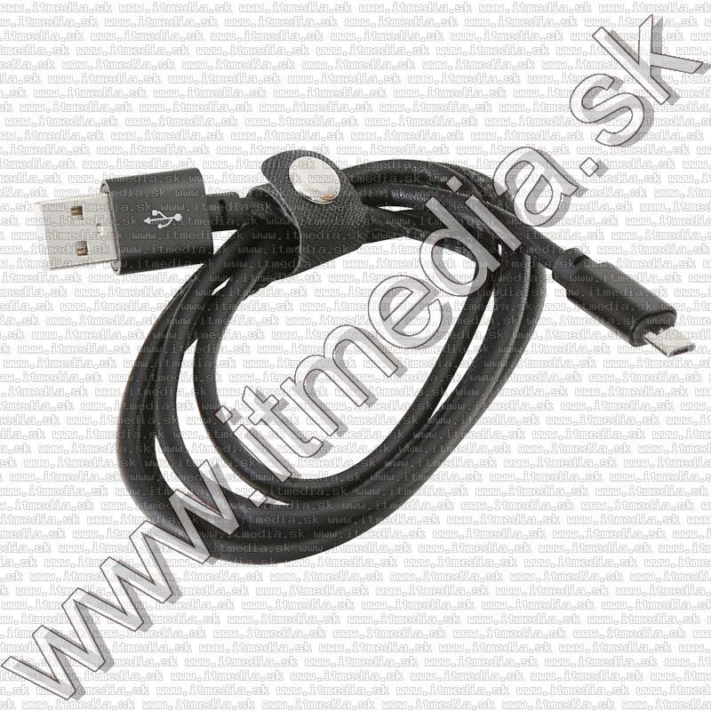 Image of USB - microUSB cable 1m *Black Leather* 2.4A HQ *Blister* (IT13426)