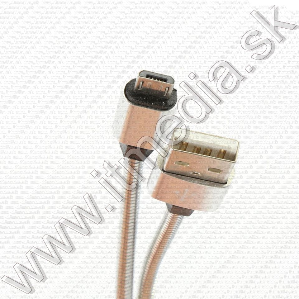Image of USB - microUSB cable Metal 1m *Silver* 1.8A HQ (IT14393)