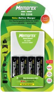 Memorex battery charger 4x AA-AAA RX3206 (A0067) + 4x AA 2100mAh (IT14747) Image of Memorex battery charger 4x AA-AAA RX3206 (A0067) + 4x AA 2100mAh (IT14747)