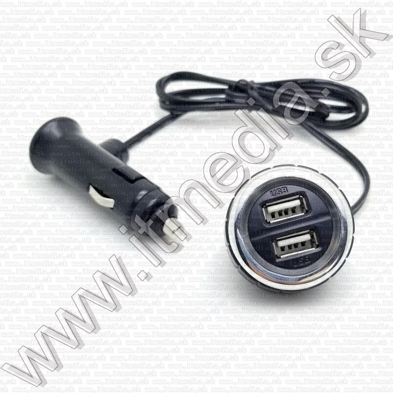 Image of Platinet 12V USB autós töltő kábelen 3.1A [44806] 2 USB porttal (IT14279)