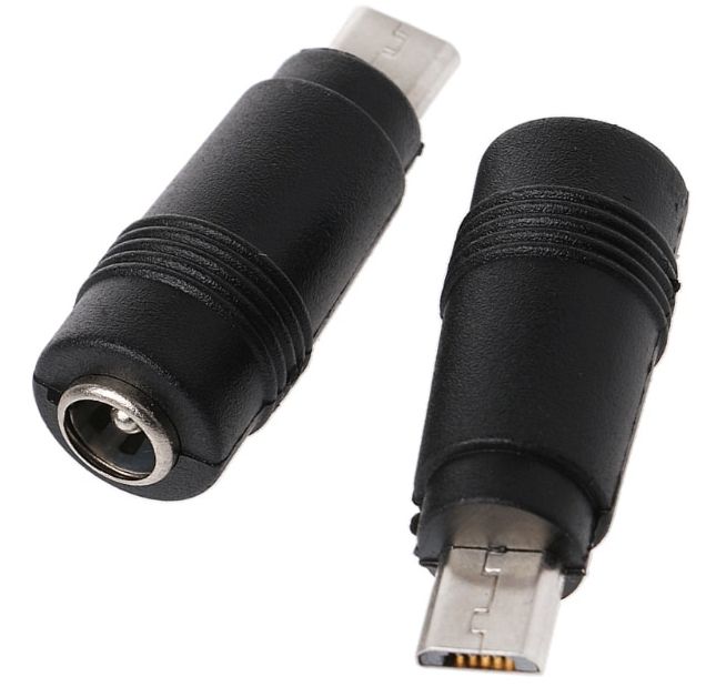 Image of DC connector adapter 5.5x2.1mm Socket to microUSB (IT13739)