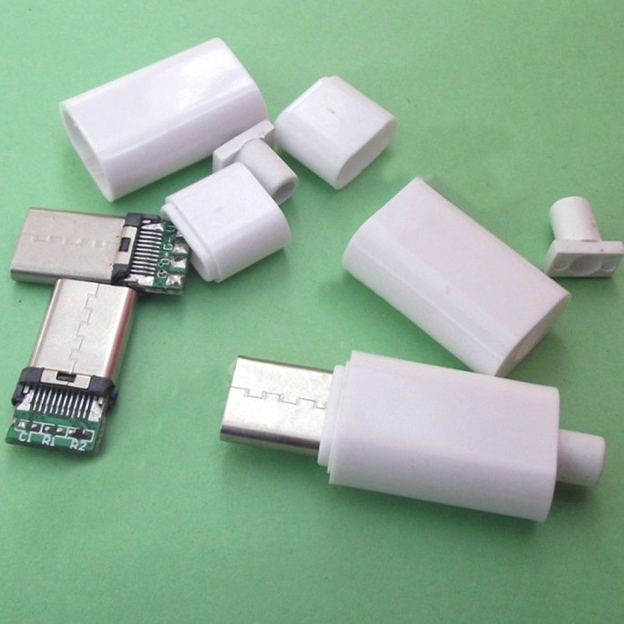 Image of USB-C connector **plastic housing** (Male) White (IT12767)