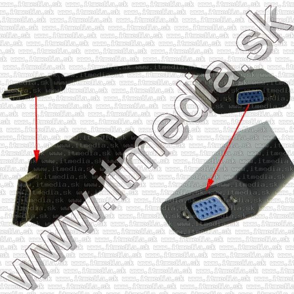 Image of HDMI apa -> D-SUB (VGA) anya konverter kábel *Aktív* (IT9628)