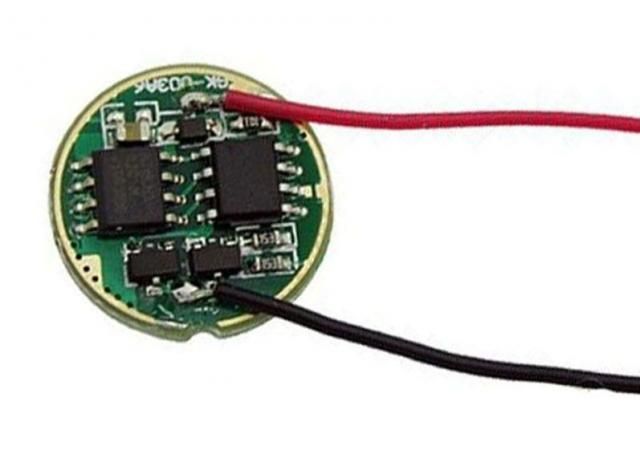 DC-DC LED Driver panel (IN 3..4.5V) to 3A CC for CREE XML (flashlight) 17mm (IT11038) Image of DC-DC LED Driver panel (IN 3..4.5V) to 3A CC for CREE XML (flashlight) 17mm (IT11038)