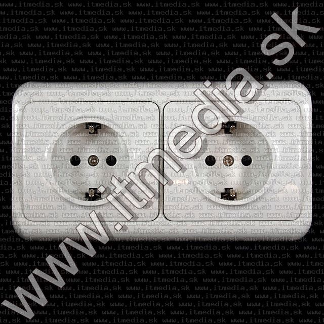 Image of Heitech Electrical Outlet (Socket) *wall-mount* double (IT8289)