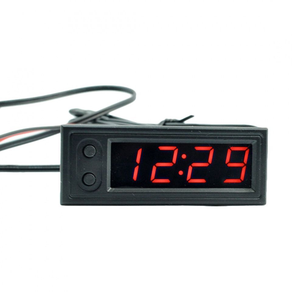 Image of LED-es voltmérő, hőmérő, digitális óra (12V) Piros V5 (IT14180)