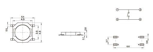 Image of Elektromos mikrokapcsoló *SMD* 3x6x4.3mm (IT12900)