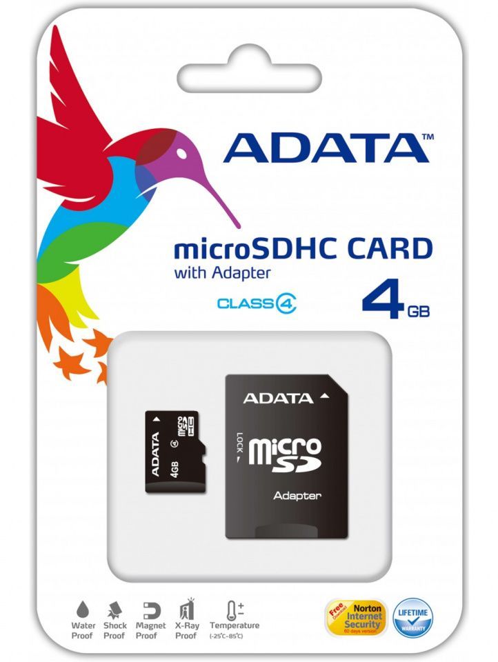 Adata microSD-HC Secure Digital card 4GB class4 (IT13801) Image of Adata microSD-HC Secure Digital card 4GB class4 (IT13801)