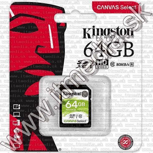 Kingston Canvas Select SD-XC card 64GB UHS-I U1 Class10 (SDS) (IT13477) Image of Kingston Canvas Select SD-XC card 64GB UHS-I U1 Class10 (SDS) (IT13477)