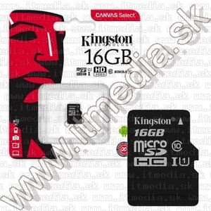 Image of Kingston microSD-HC card 16GB UHS-I U1 Class10 Without adapter!!! (80/10 MBps) (IT13471)